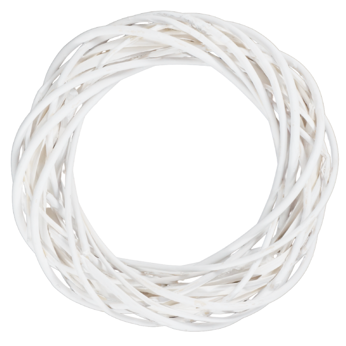 Wianek wiklinowy biały 20 cm, biały wianek do dekoracji, baza do wianków DIY, Pepco, Homla, Jysk.