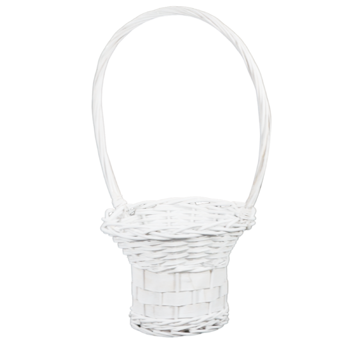 Kosz kwiatowy wiklinowy biały 48 cm