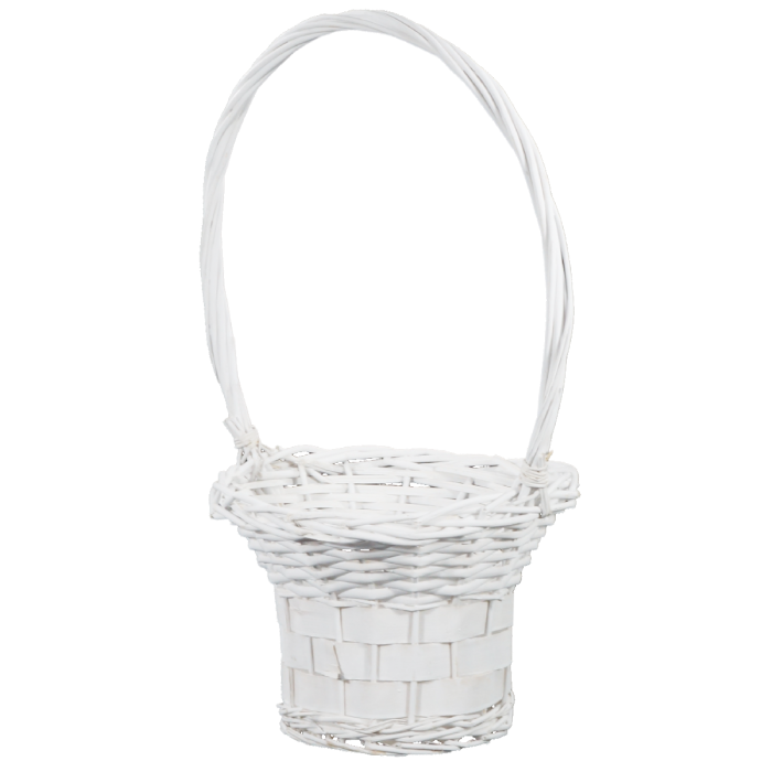 Kosz kwiatowy wiklinowy biały 55 cm