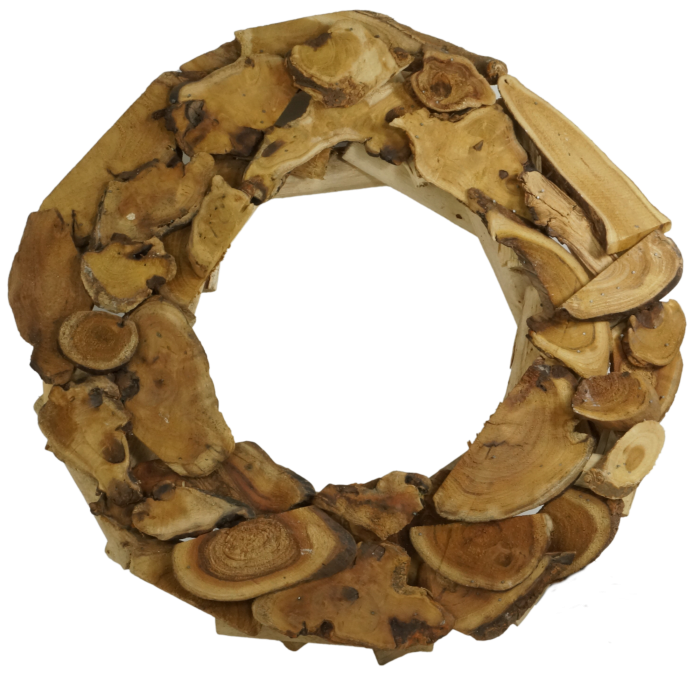 Duży drewniany wianek 43 cm wieniec z drewna - duży drewniany wianek na stroik XXL - drewniany wianek na pomnik - naturalne dekoracje - ozdoby rustykalne - dekoracje do domu - dekoracje do ogrodu