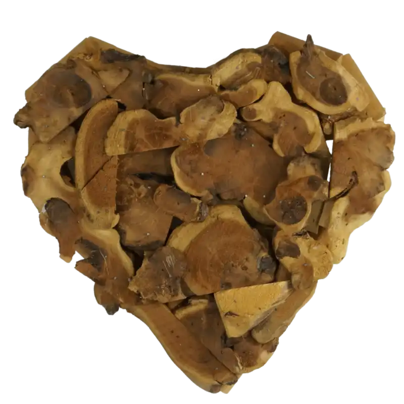 Drewniane serce zawieszka o długości 25 cm, wykonane z naturalnych kawałków drewna w odcieniach brązu. Idealna baza do własnych kompozycji ozdobnych.