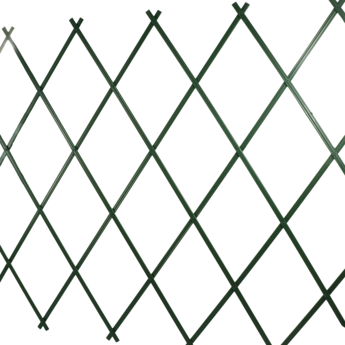 Zielona kratka pergola ogrodowa 180x90 cm jako podpora dla roślin pnących. Rozkładana konstrukcja ułatwiająca wzrost pędów w ogrodzie lub na balkonie.