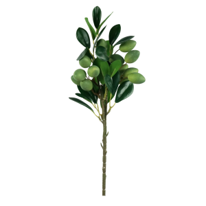 Widok z boku na gałązkę ze śliwkami o wysokości 48 cm. Idealny element do wiosennych kompozycji florystycznych.