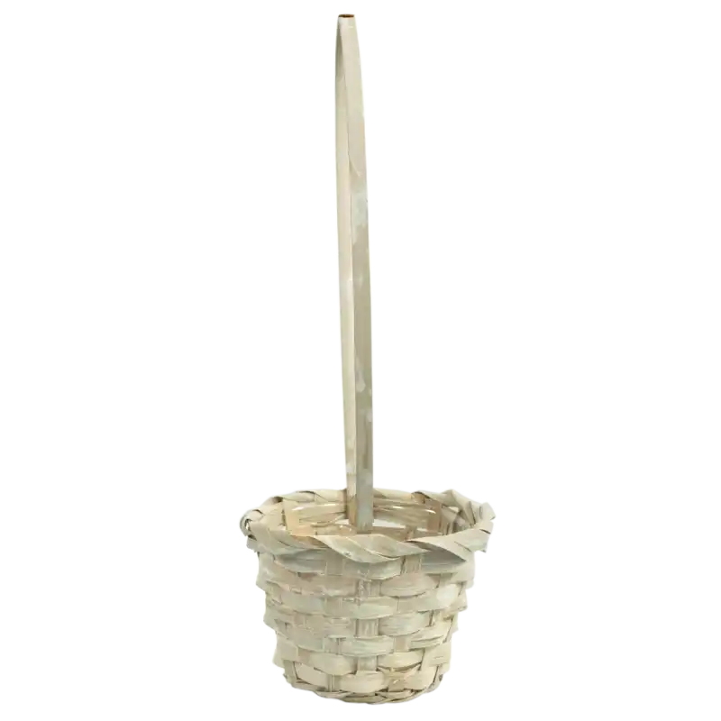 Zbliżenie na wnętrze kosza bambusowego 33 cm. Widoczny przezroczysty wkład zabezpieczający, który chroni przed przeciekaniem podczas podlewania roślin.
