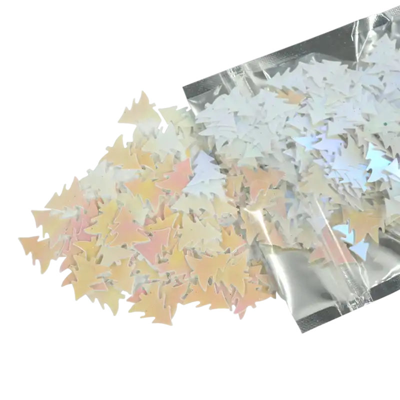 Wielokolorowe confetti w kształcie choinek o rozmiarze 2 cm, opakowanie 36 g. Doskonałe artykuły dekoracyjne na święta.