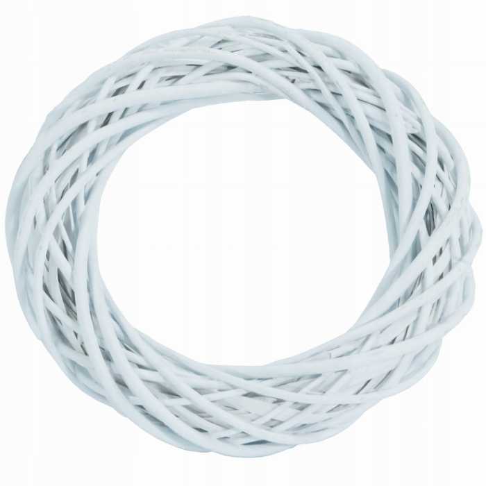 Biały wianek wiklinowy 30 cm