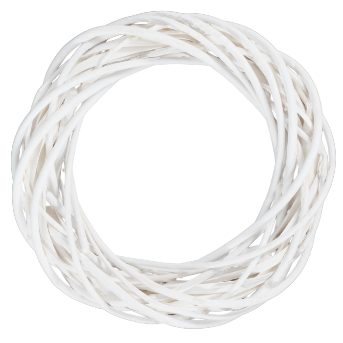 Biały wianek wiklinowy 20 cm