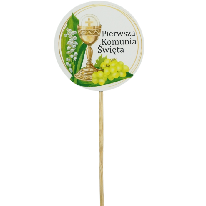 Topper komunijny na piku 30 cm, napis na pik komunijny, dekoracja komunijna, Pepco, Homla, Jysk.