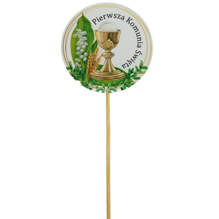 Topper komunijny na piku 30 cm, napis na pik komunijny, dekoracja komunijna, Pepco, Homla, Jysk.