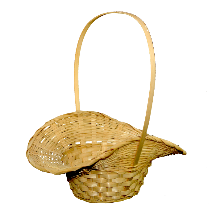 Ręcznie wyplatany koszyk kwiatowy z naturalnej wikliny o wymiarach 33 cm długości, 23 cm szerokości oraz 38 cm wysokości z uchwytem. Idealna baza do aranżacji roślinnych.