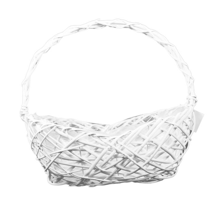 Kosz wiklinowy na kwiaty - kosz kwiatowy z folią 43 cm