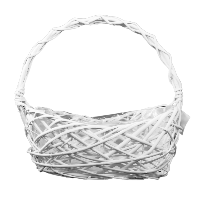 Kosz wiklinowy na kwiaty - kosz kwitowy prezentowy delikatesowy 38 cm