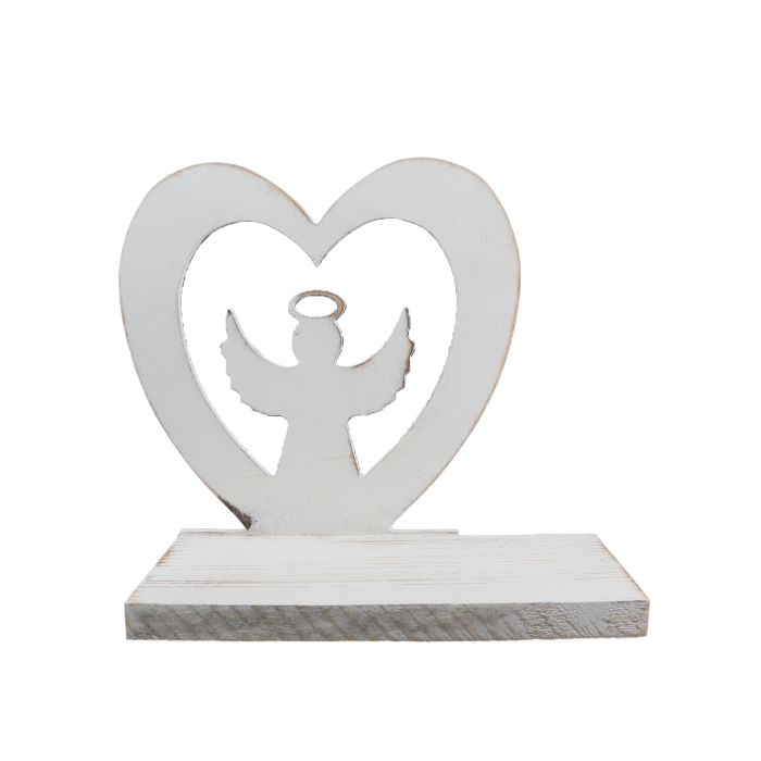 Statuetka serce 30x36 cm biała
