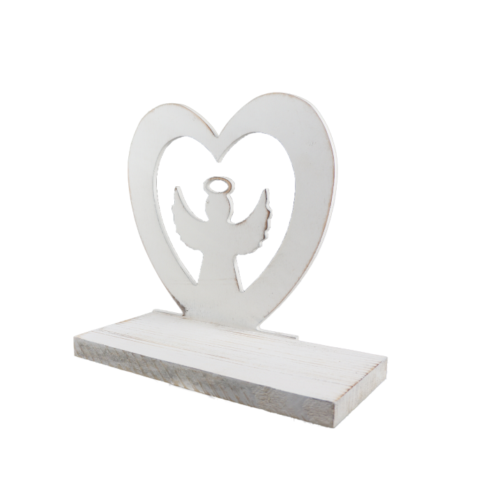 Statuetka serce 30x36 cm biała