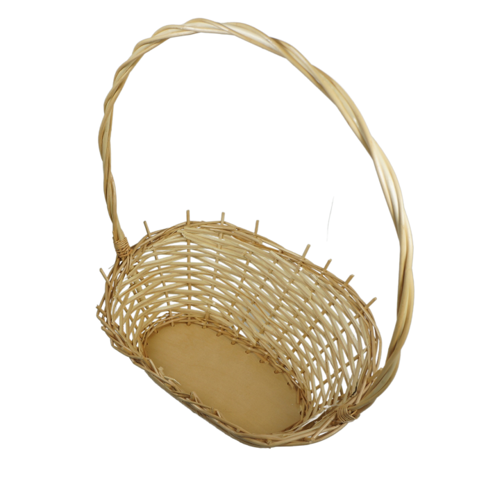 Kosz delikatesowy 45 cm słomkowy kosz kwiatowy - kosz na słodycze - kosz prezentowy - wiklinowe kosze producent - wyroby z wikliny hurt detal - koszyki na kwiaty - kosze okazjonalne - kosze na zestawy upominkowe