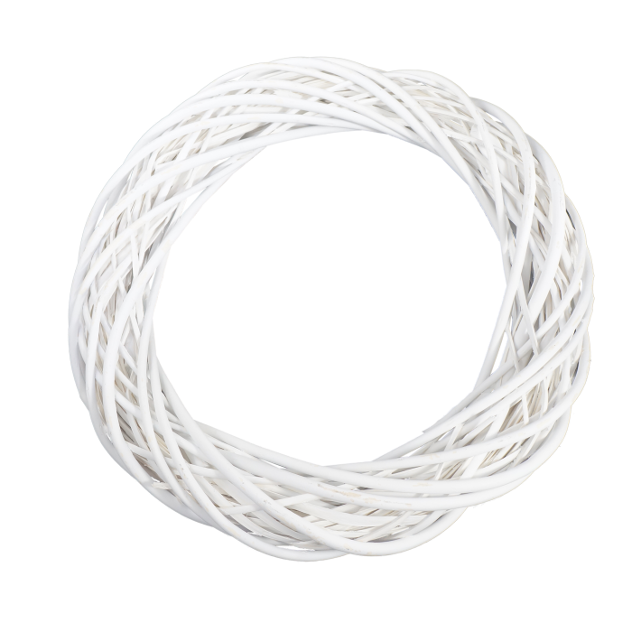 Biały wianek wiklinowy 50 cm