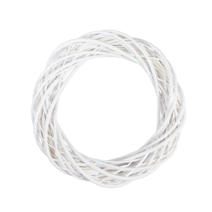 Biały wianek wiklinowy 35 cm