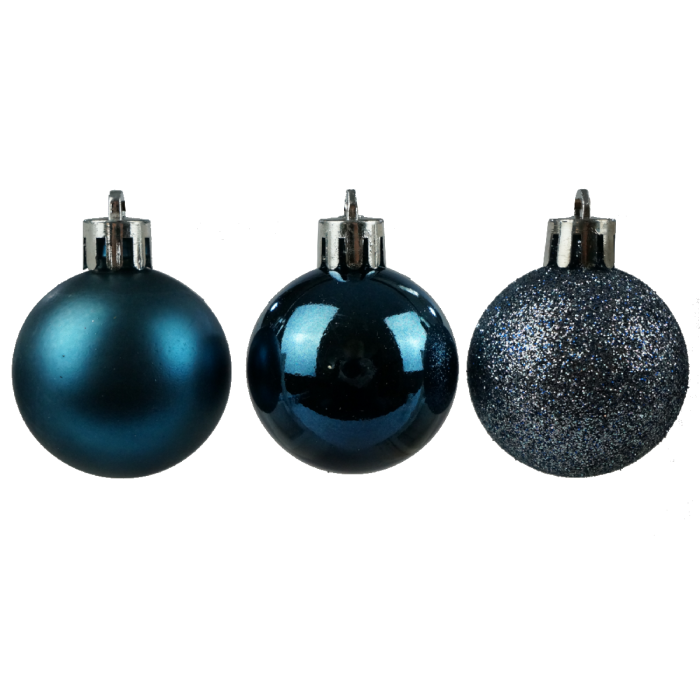 Niebieskie bombki 4 cm 18 szt.