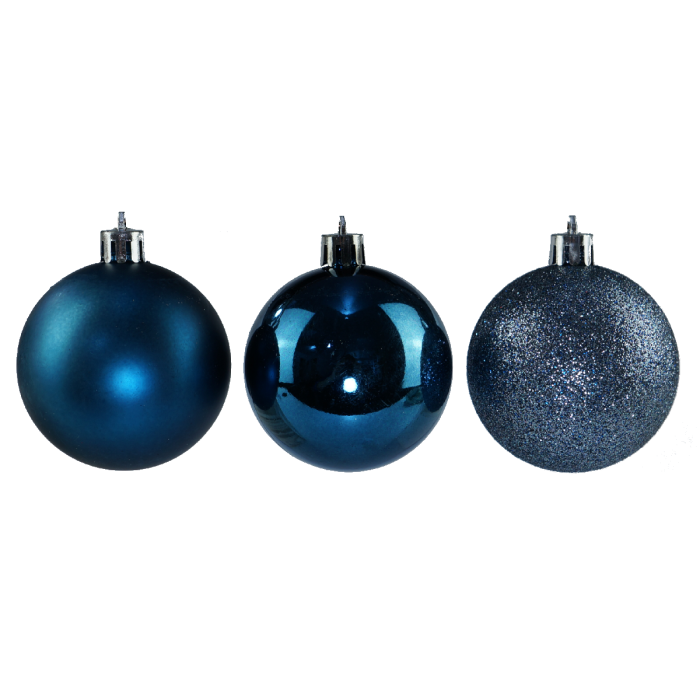 Niebieskie bombki 8 cm 6 szt.