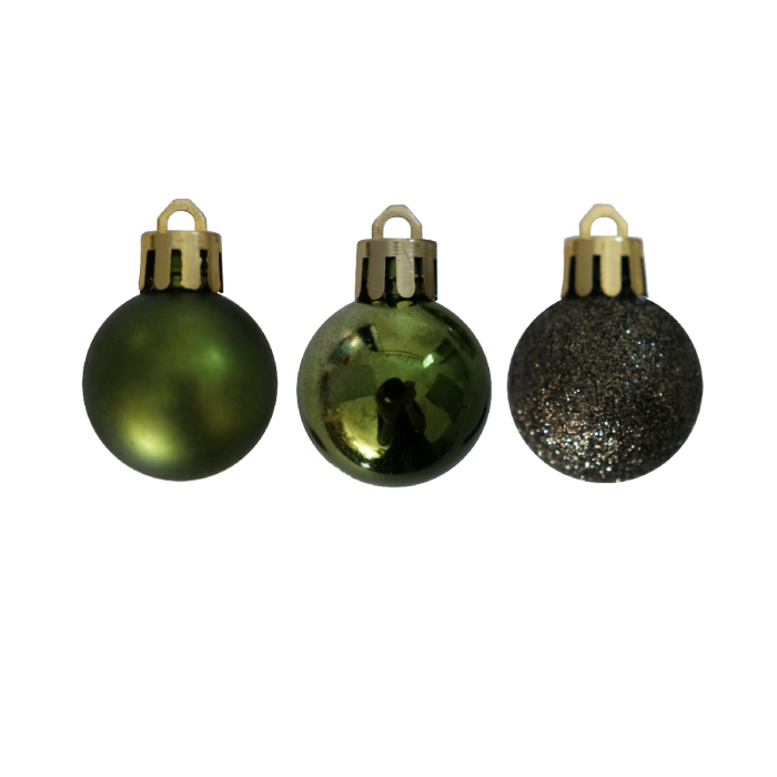 Zielone bombki 3 cm 24 szt.