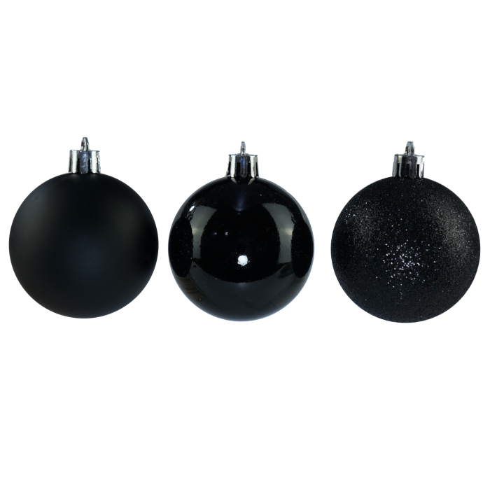 Czarne bombki 6 szt. 8 cm