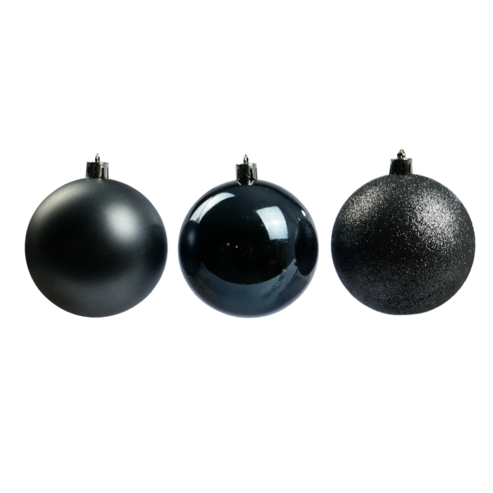 Grafitowe bombki 6 szt. 8 cm
