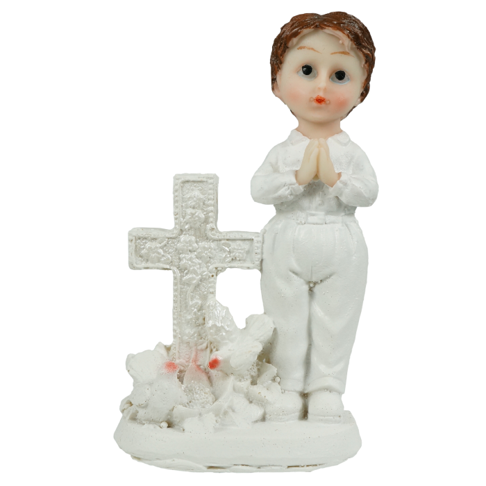 Figurka komunijna - ozdoba - aniołek - chłopczyk - podziękowanie dla gości na komunię 10 cm