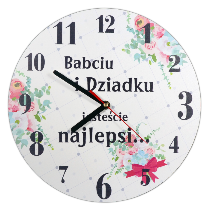Zegar prezent dzień Babci i Dziadka 30 cm Babciu Dziadku jesteście najlepsi