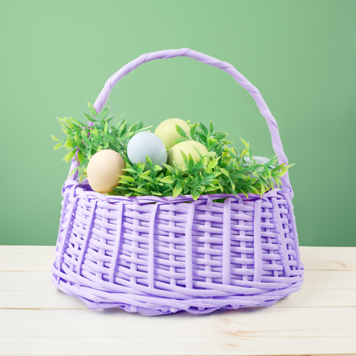 Fioletowy kosz wiklinowy 25 cm