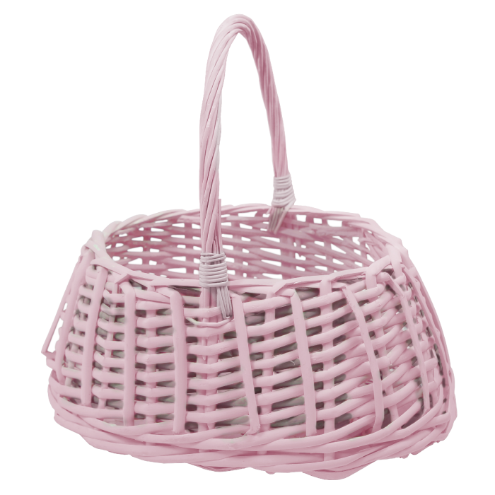 Różowy kosz wiklinowy 25 cm