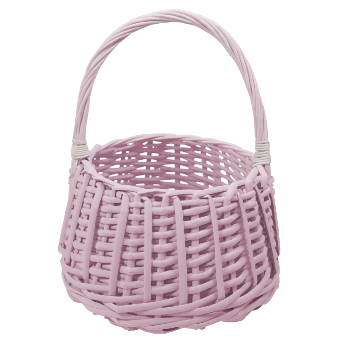 Różowy kosz wiklinowy 25 cm