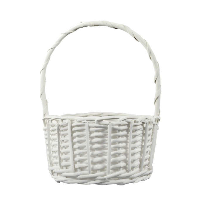 Okrągły kosz wiklinowy ecru ⌀ 22 cm