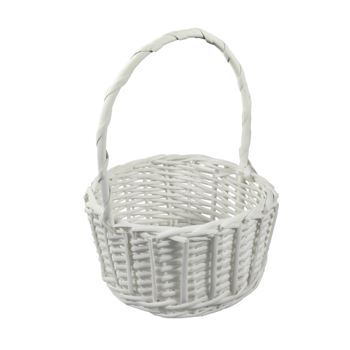 Okrągły kosz wiklinowy ecru ⌀ 22 cm