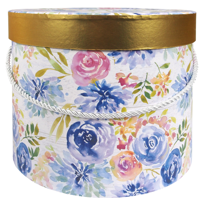 Komplet flowerboxów 3 szt. kwiatowe flowerboxy z nadrukiem - pudełka prezentowe na kwiaty na ślub, wesele, urodziny, Dzień Matki