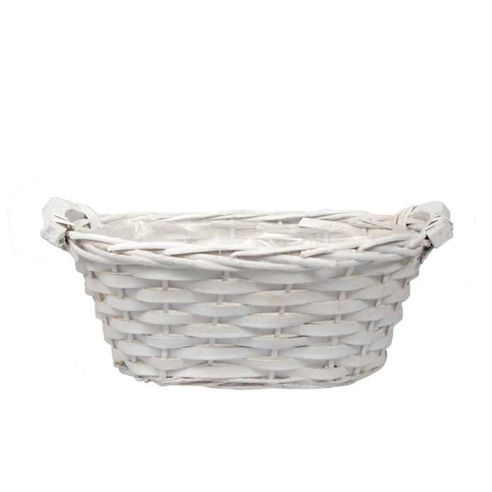 Biała wiklinowa osłonka 31 cm biała wiklinowa skrzynka balkonowa - biała osłonka na doniczkę - biała wiklinowa osłonka na doniczkę - wiklinowa skrzynka balkonowa - skrzynka na kwiaty - wiklinowa skrzynka pojemnik na kwiaty i zioła
