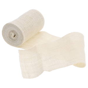 Szeroka taśma jutowa 12 cm 5yd częściowo rozwinięta, pokazująca równy splot i estetyczne brzegi.