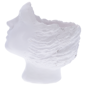 Profil osłonki gipsowej głowy o wymiarach 25x18x24 cm. Elegancki dodatek do wnętrz stylizowany na rzeźbę antyczną.