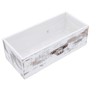 Szuflada drewniana o wymiarach 36x16 cm z widocznym wnętrzem wyłożonym folią ochronną.
