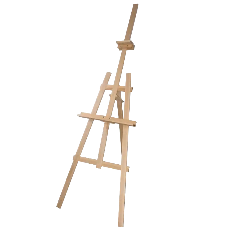 Sztaluga drewniana trójnożna 170 cm w kolorze naturalnym, ujęcie całego przedmiotu na białym tle.