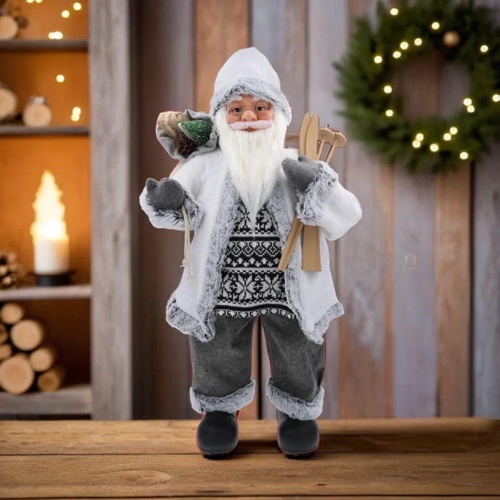 Mikołaj XXL, figura Mikołaja 85 cm, dekoracja świąteczna, ozdoba na Boże Narodzenie, luksusowy Mikołaj, centralna dekoracja bożonarodzeniowa, prezent bożonarodzeniowy