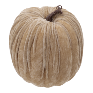 Dynia dekoracyjna w kolorze cappuccino o średnicy 20 cm. Wykonana z przyjemnej w dotyku tkaniny, stanowi elegancki jesienny akcent.