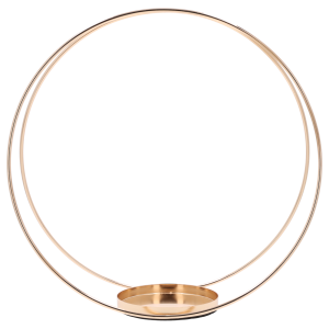 Złote metalowe koło na kompozycje 30 cm. Elegancka obręcz z okrągłą podstawką do stroików.