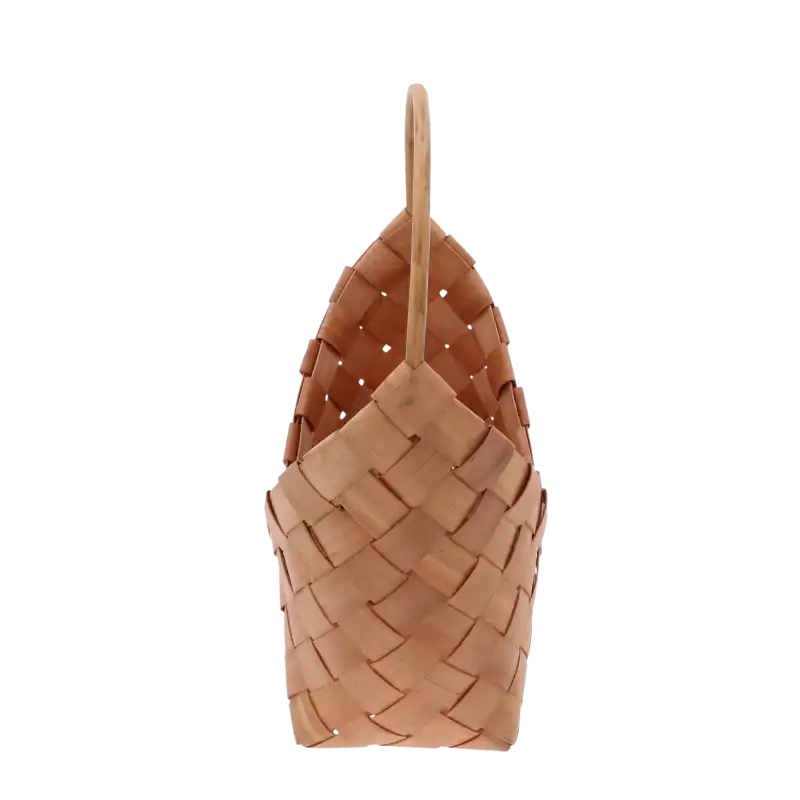 Profil torby dekoracyjnej 20 cm ukazujący konstrukcję z naturalnych surowców oraz sposób wyprofilowania uchwytu.