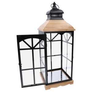 Pojedynczy lampion loftowy z otwartymi drzwiczkami, ukazujący przestronne wnętrze gotowe na wkład LED.