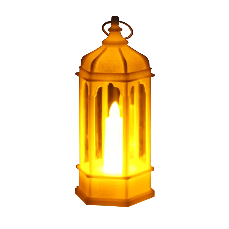 Biały lampion LED włączony, emitujący ciepłe, nastrojowe światło. Idealny dodatek na Boże Narodzenie.
