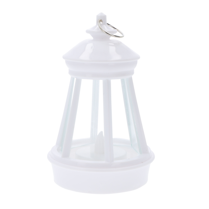 biały lampion LED 12 cm, dekoracja świąteczna, lampion LED ciepłe światło, lampion na baterie, ozdoba do wnętrz, lampion wiszący, lampion z uchwytem, dekoracja bożonarodzeniowa