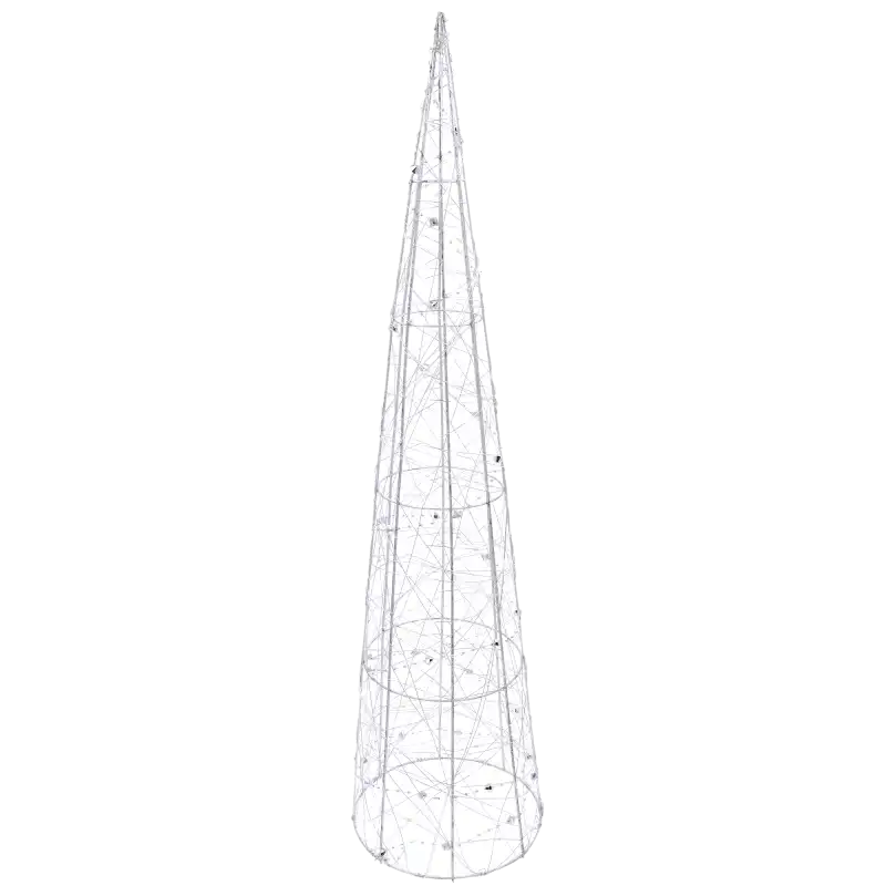 Świecąca srebrna choinka 80 cm z 40 diodami LED i koralikami na metalowym stelażu. Efektowna dekoracja świąteczna do wnętrz, idealna jako świecące ozdoby i lampki LED.