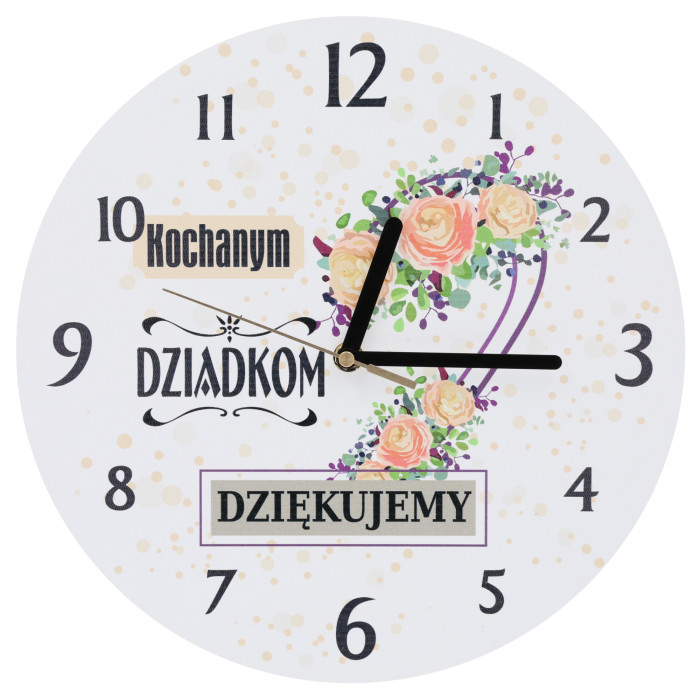 zegar dla dziadka, prezent na Dzień Dziadka, personalizowany zegar, zegar ścienny 30 cm, elegancki zegar dla dziadka, zegar z dedykacją, zegar z napisem dla dziadka, prezent dla dziadka, zegar z napisem, zegar z dedykacją dla dziadka