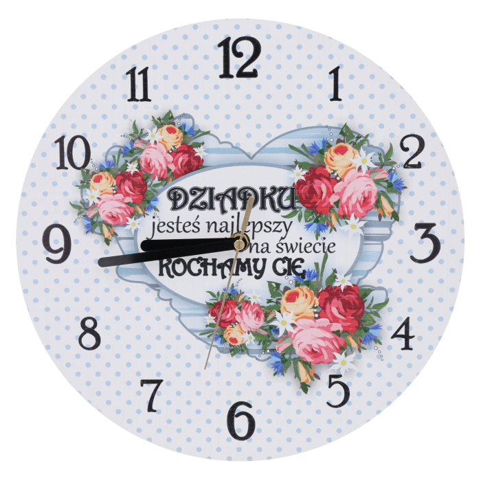 zegar dla dziadka, prezent na Dzień Dziadka, zegar ścienny 30 cm, personalizowany zegar, upominek dla dziadka