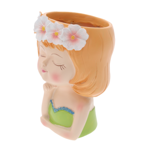 Profil osłonki ceramicznej dziewczynka. Ukazuje kształt fryzury oraz precyzyjne wykończenie formy ceramicznej.